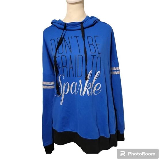 Material Girl Women's Hoodie Size Large ... "Don't be afraid to sparkle" - Picture 1 of 5
